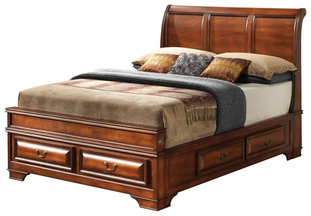 Lavita G8850A QB Queen Storage Bed Oak Particle Board glory furniture