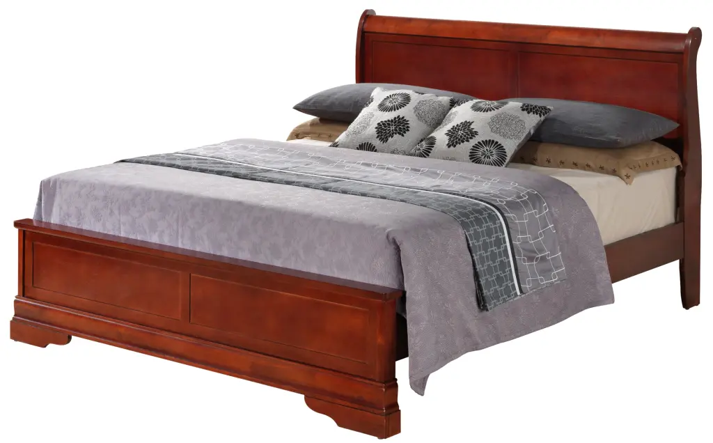 Louis Phillipe G3100E Queen Bed Cherry Particle Board Bed Frame glory furniture