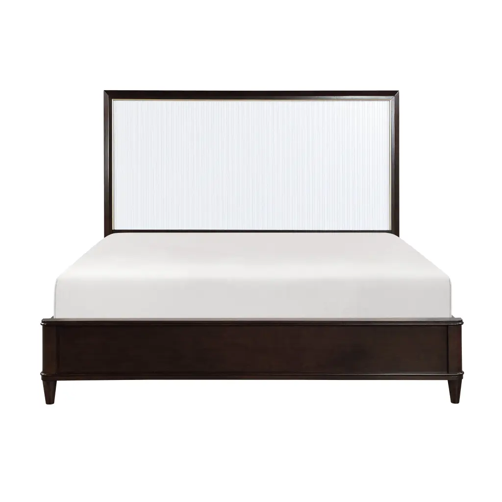 Contemporary White and Cherry Finish Queen Bed Panel Headboard Modern Bedroom Furniture kanepe