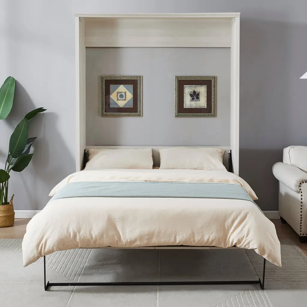Queen Size Half Self Close And Open Murphy Bed Cabinet Space Saving Design bed best