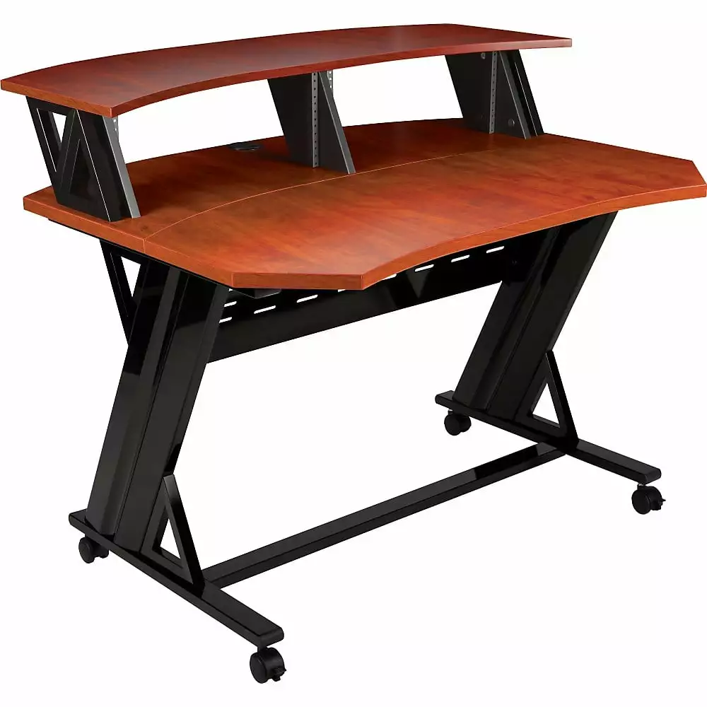 Studio Trends 46 Studio Desk Dual 4 RU Racks Cherry - Professional Audio Desk