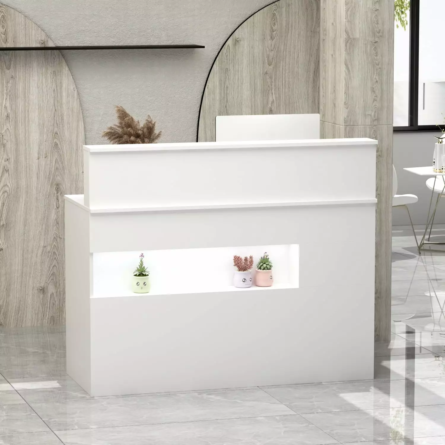 FUFU&GAGA Rectangular Wood Reception Desk Secretary and Computer Work Bed Bath & Beyond