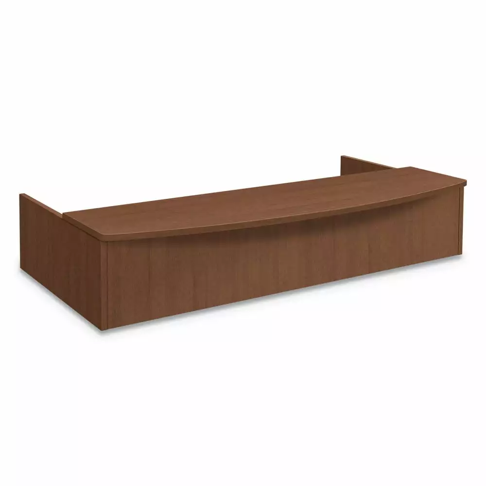 HON Foundation 72 Inch Reception Station Bow Front Shaker Cherry Professional Offices