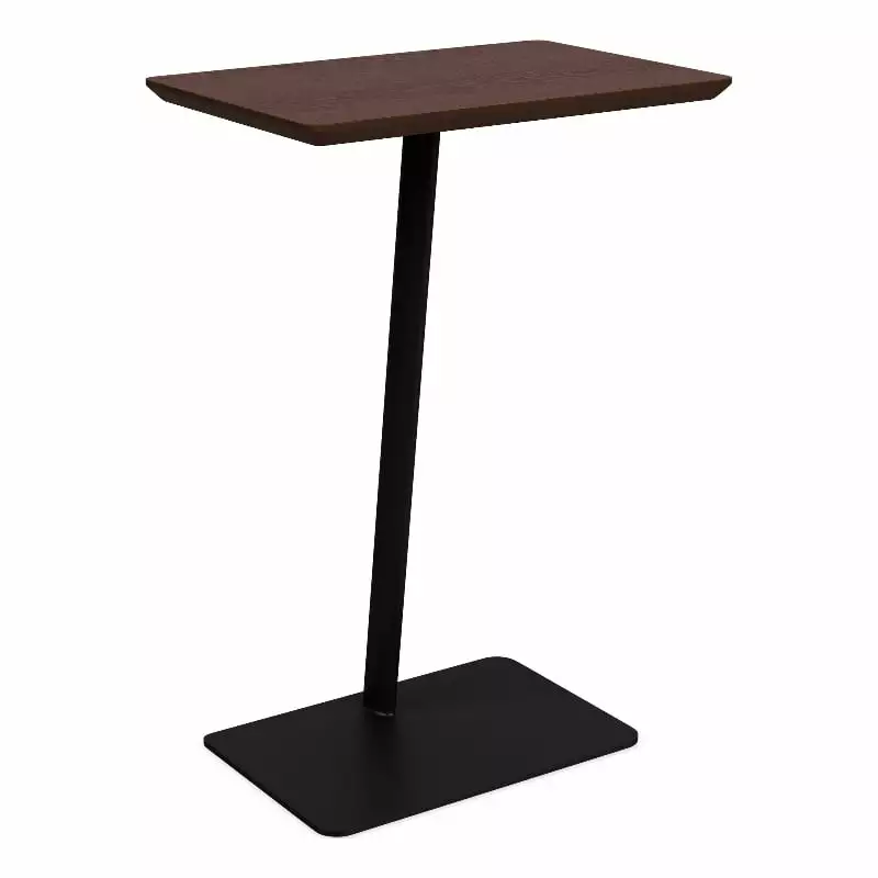 Willow Lounge Black Steel Walnut Lobby Reception Waiting Personal Table Lesro