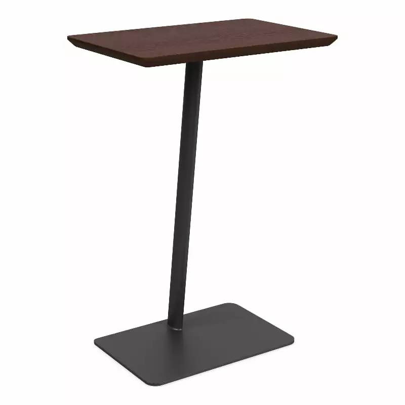 Willow Lounge Charcoal Steel Walnut Lobby Reception Waiting Personal Table Lesro