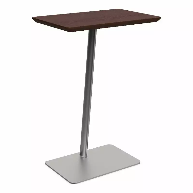 Willow Lounge Silver Steel Walnut Lobby Reception Waiting Personal Table Lesro