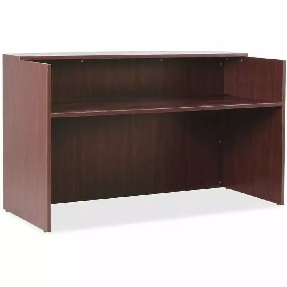 Lorell Essentials Series Mahogany Reception Desk 1 Top 72 x 36 x 42.5 Desk Wood Mahogany Laminate
