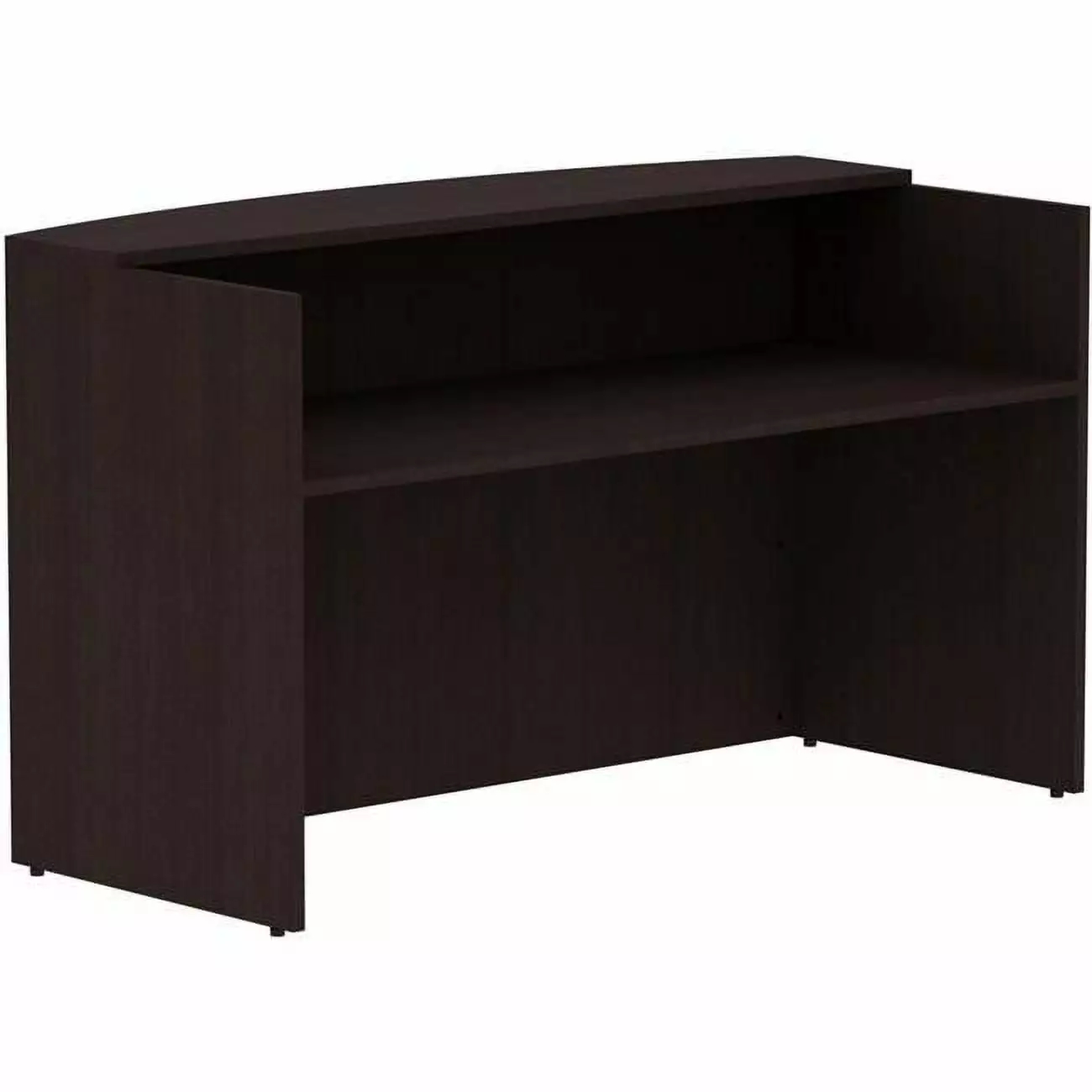 Lorell LLR18264 72 Reception Laminate Desk Espresso Office Front Desk