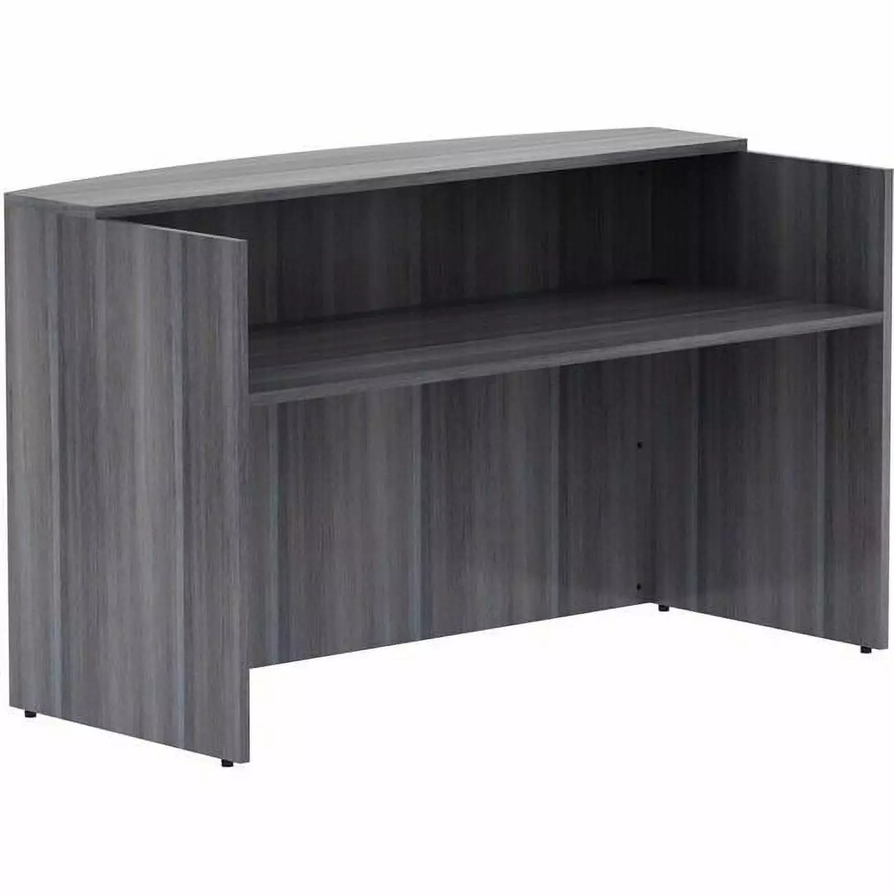 Lorell LLR69595 72 . Weathered Charcoal Laminate Reception Desk - Professional Office Desk