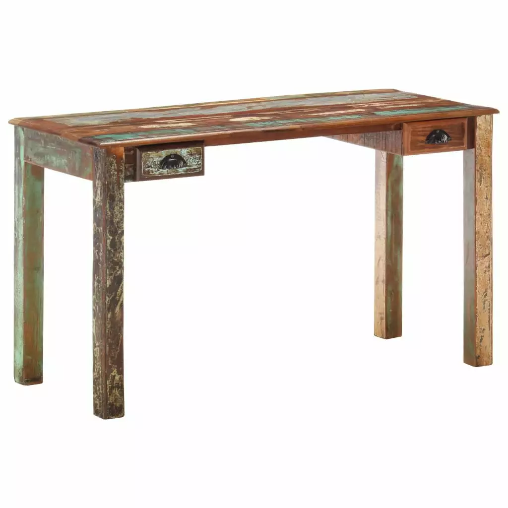 vidaXL Desk 51.2x21.7x29.9 Solid Reclaimed Wood - Rustic Home Office Desk