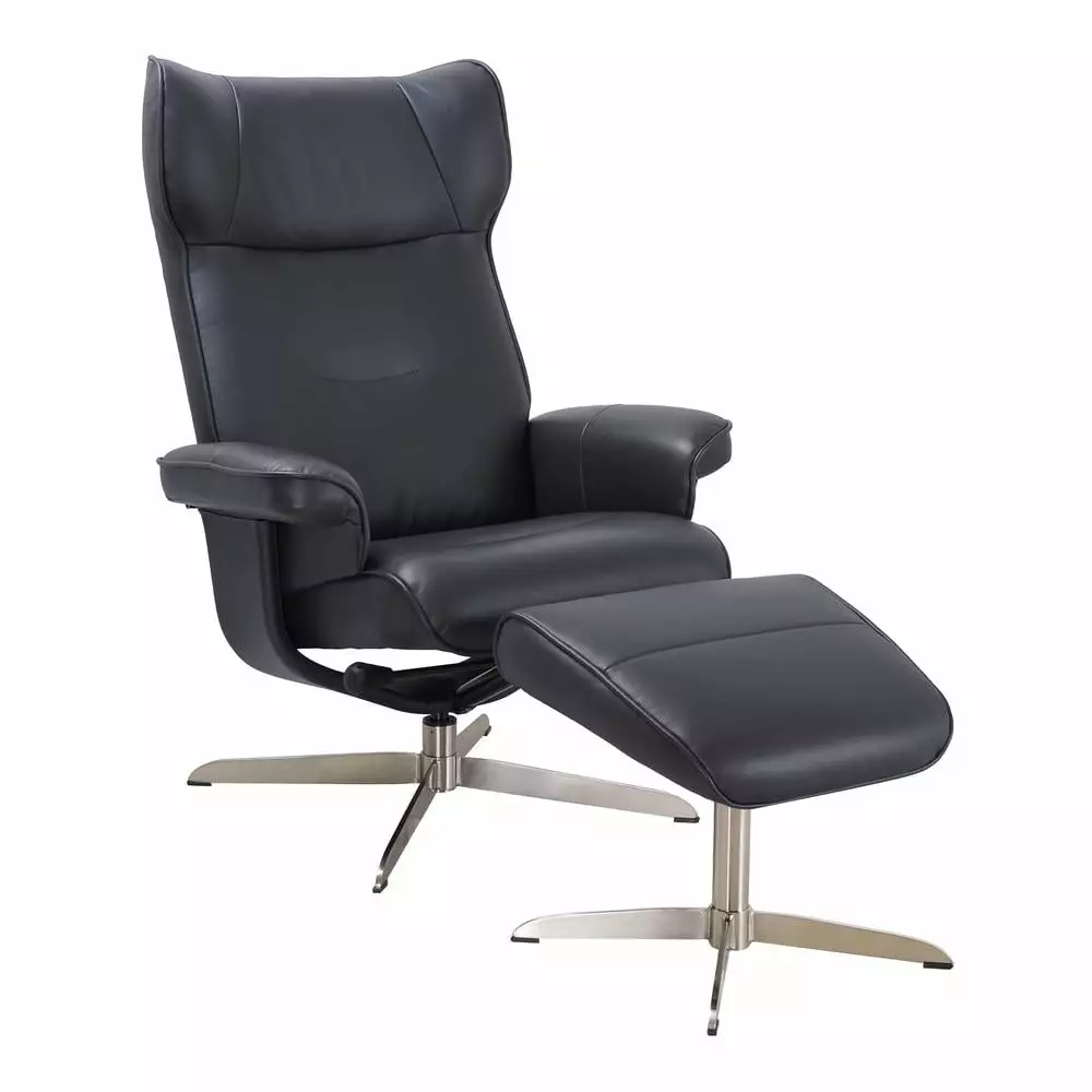 Scandinavian European Styled Recliner Chair and Ottoman Modern Living Room Furniture Benchmaster