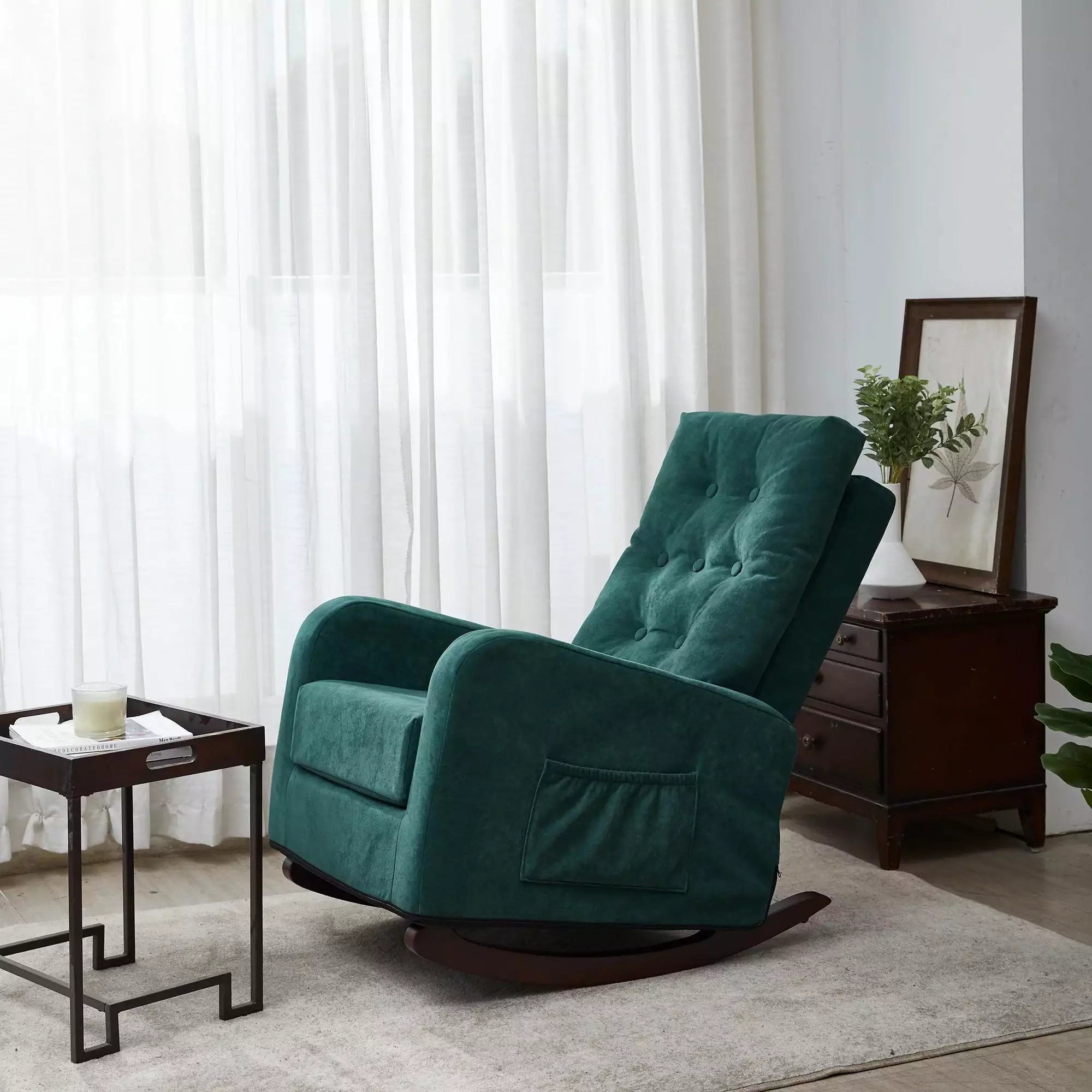 Accent Chair TV Chair Living Room Fabric Recliner Comfortable High Back Armchair Modern Leisure Sofa