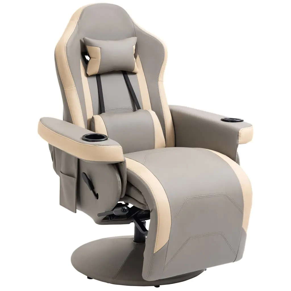 Homcom Manual Recliner Armchair PU Leather Adjustable Lumbar aosom business