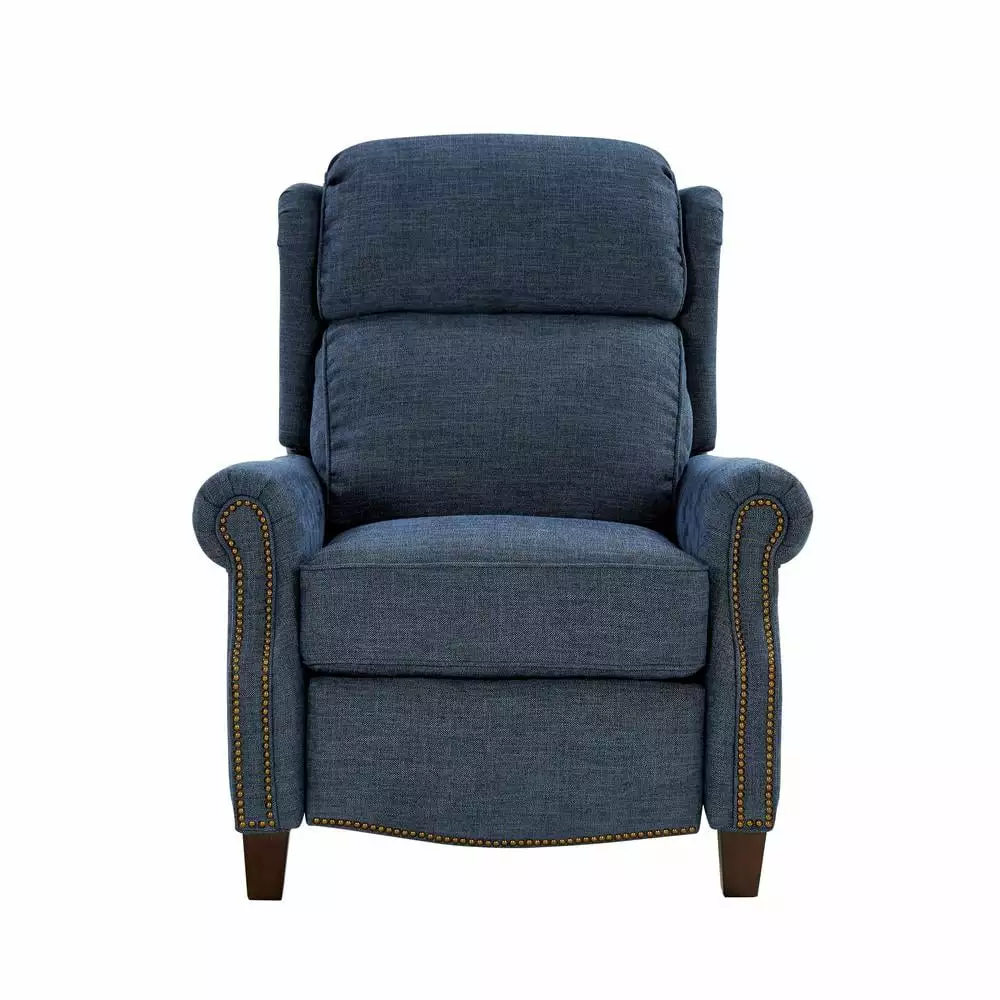 Barcalounger Meade Recliner Tweed Indigo Blue Fabric