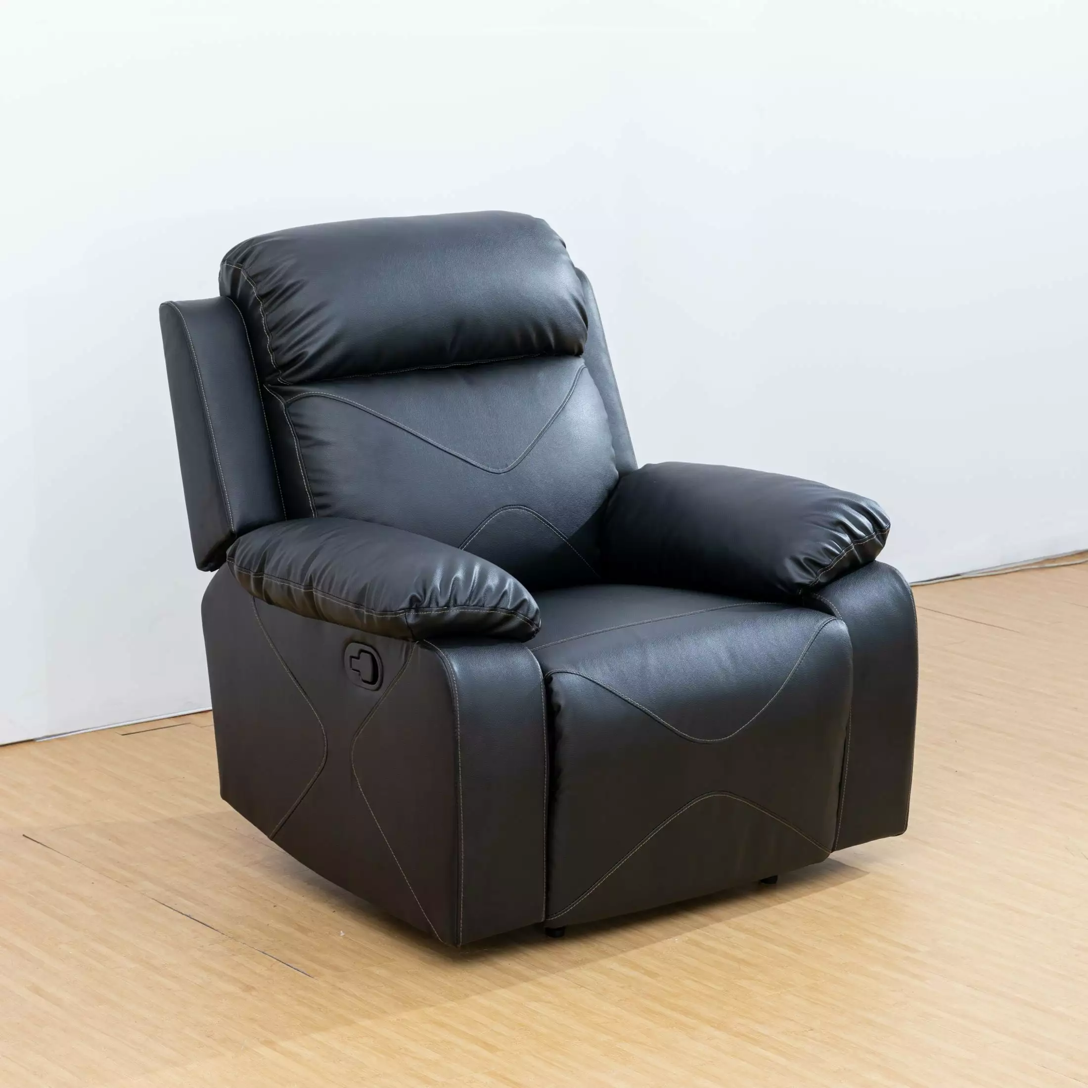 Breathing Leather Black Recliner Chair Adults Living Room Sofa Armrest CNCJ