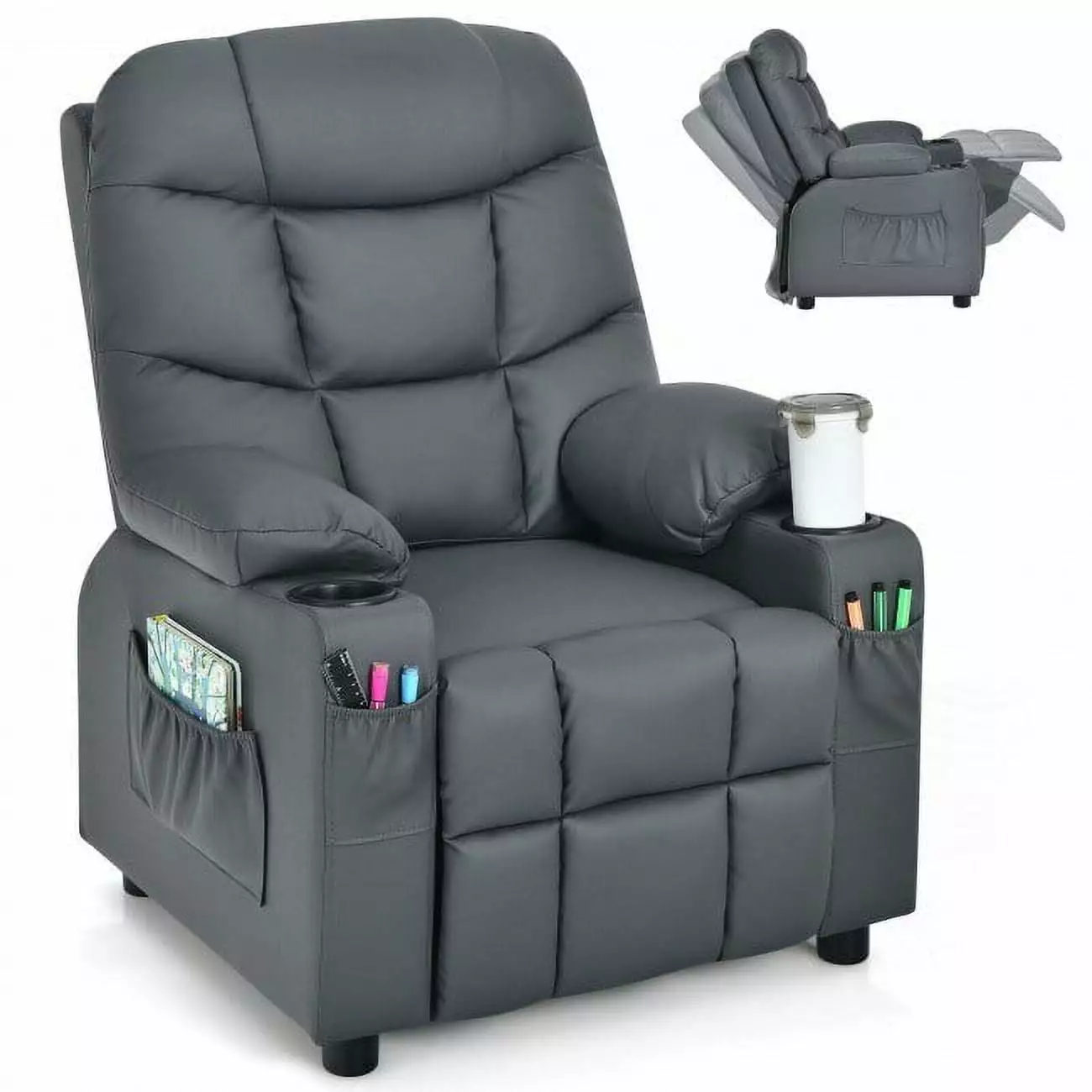 Kids Recliner Chair Cup Holders Cozy Relaxation Spot Children Hooya Imp.& Exp.