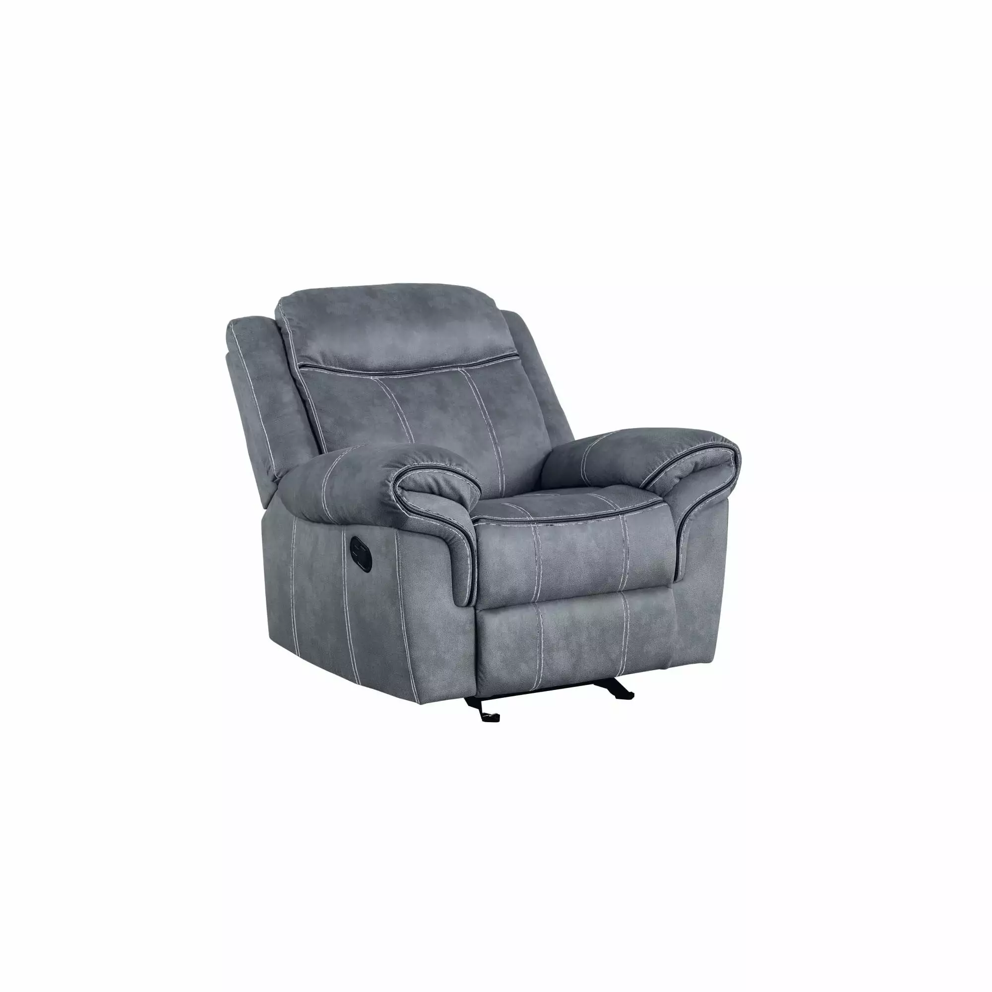 2-Tone Gray Velvet Recliner Chair Living Room Comfortable Modern Furniture Jamini