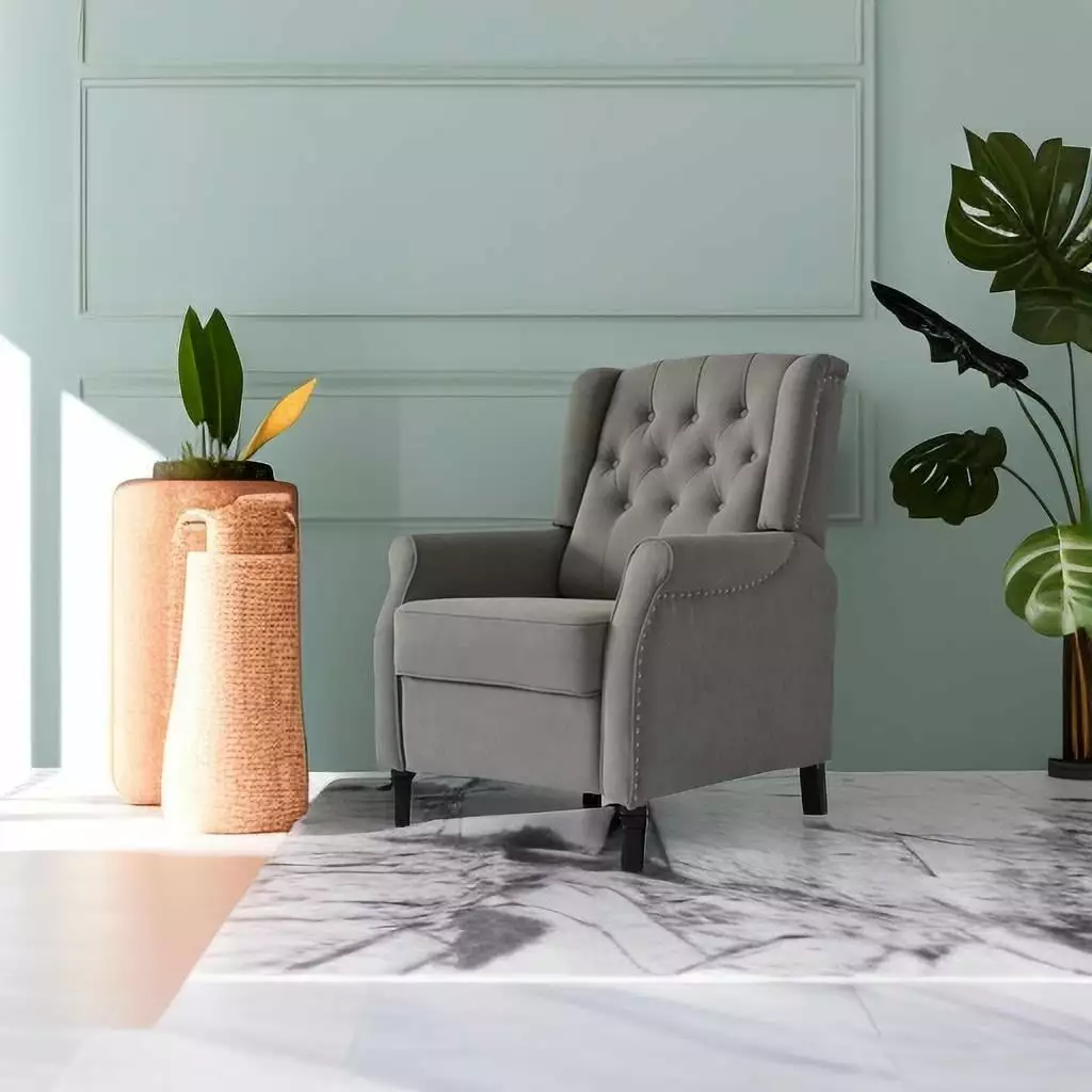 Brand New Recliner Sofa Light Gray Cozy Soft Living Room Sofa Chair Comfortable Padding Jamini