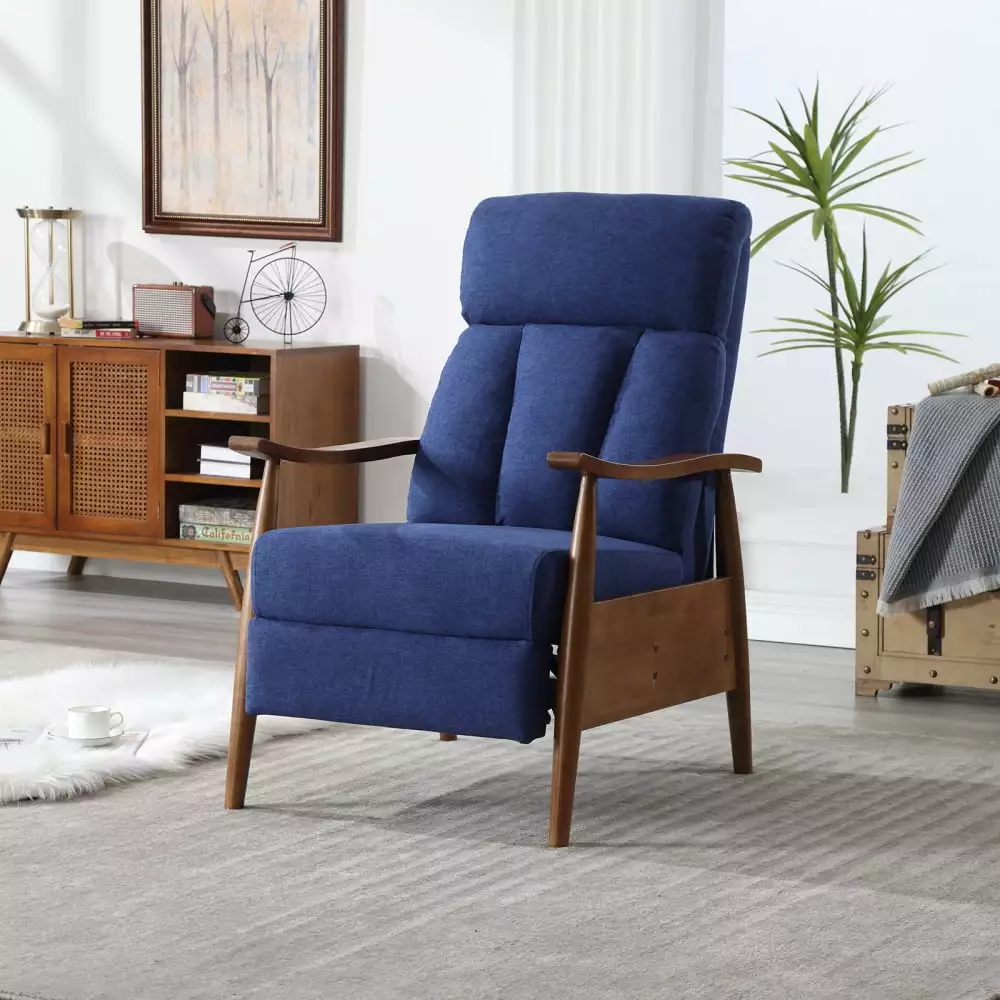Modern Tufted Accent Recliner Chair Thick Cushion and Lumbar Support Kojooin