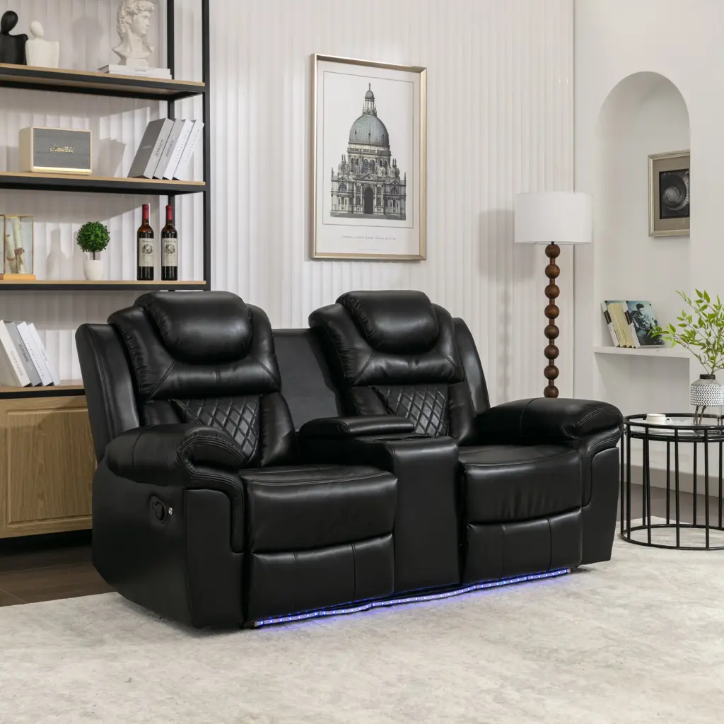 Home Theater Seating Manual Recliner Loveseat Hide Away Storage rnb