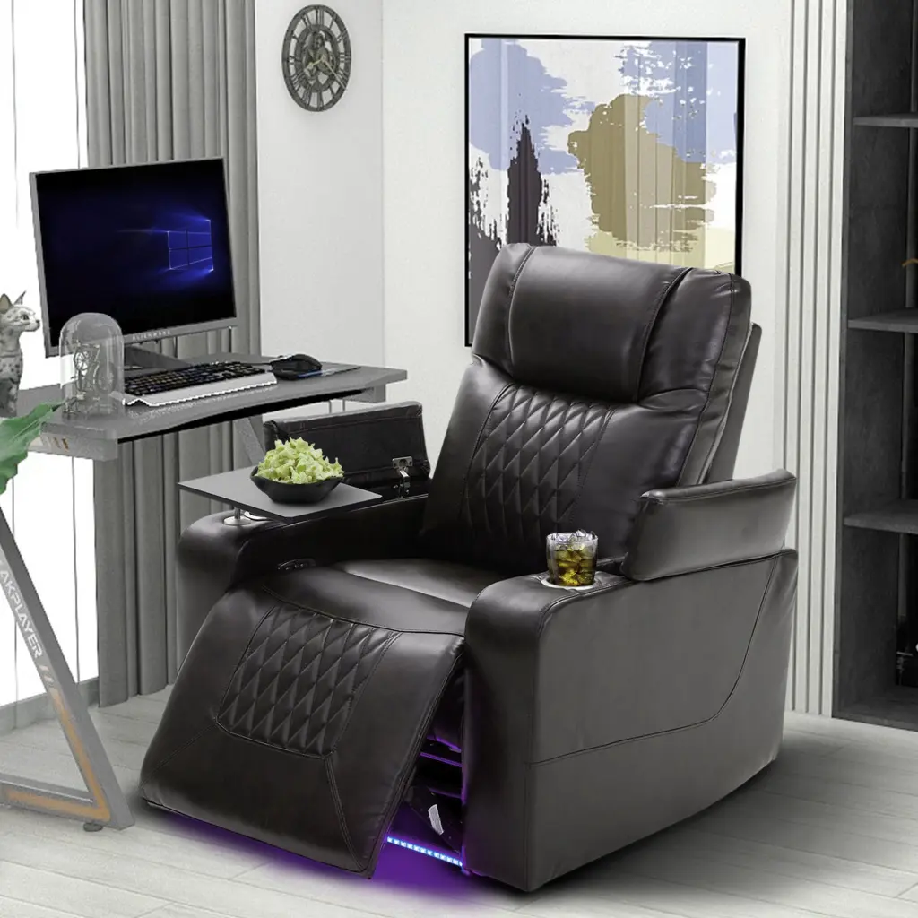 Power Motion Recliner USB Charging Port and Hidden Arm Storage rnb