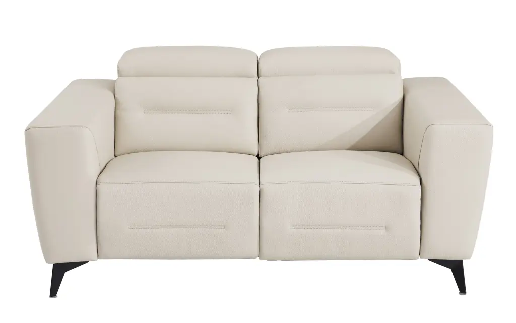 Top Grain Italian Leather Loveseat Power Recliner Beige global united