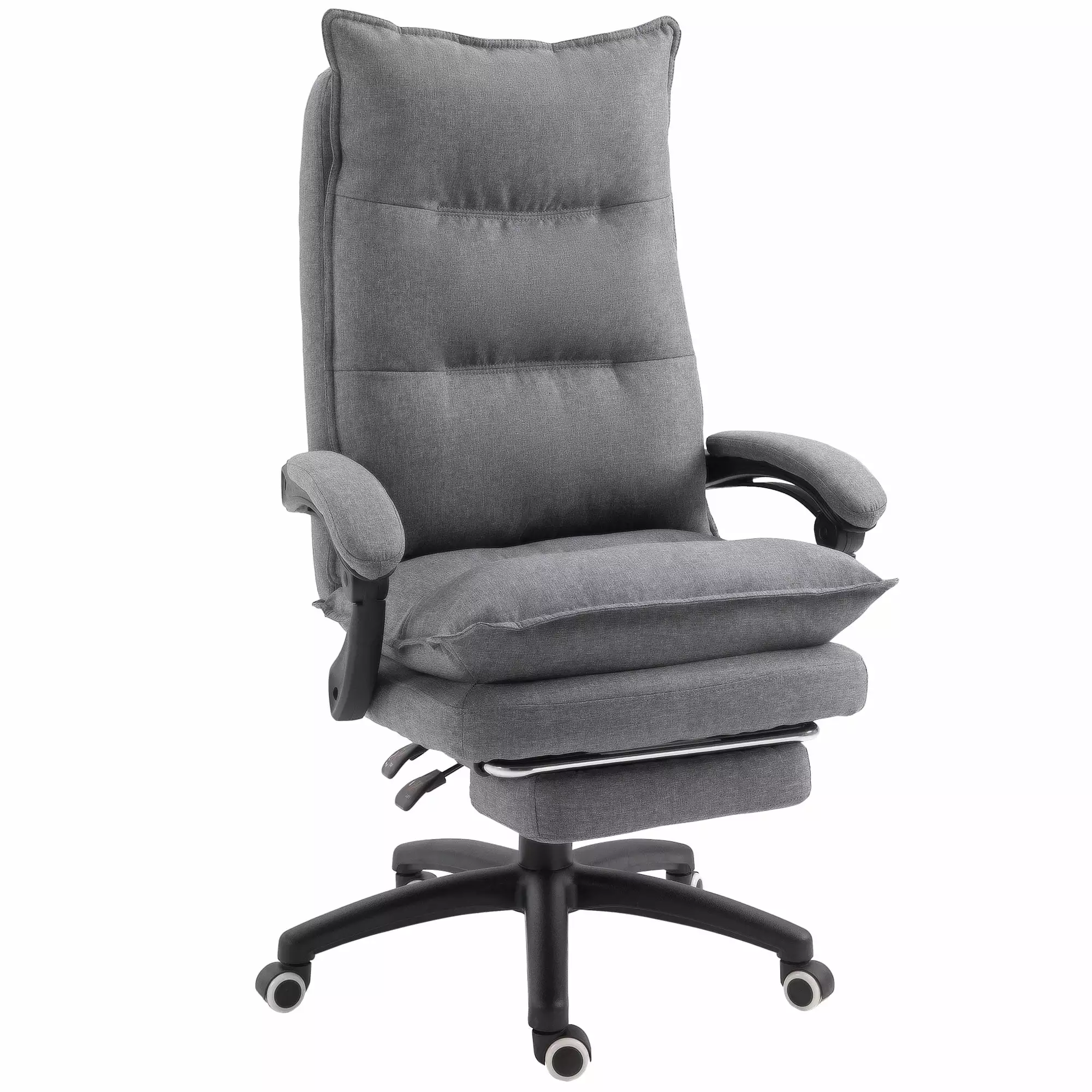 CoSoTower 360 Swivel Executive Home Office Chair Adjustable Height Linen Fabric Recliner Footrest
