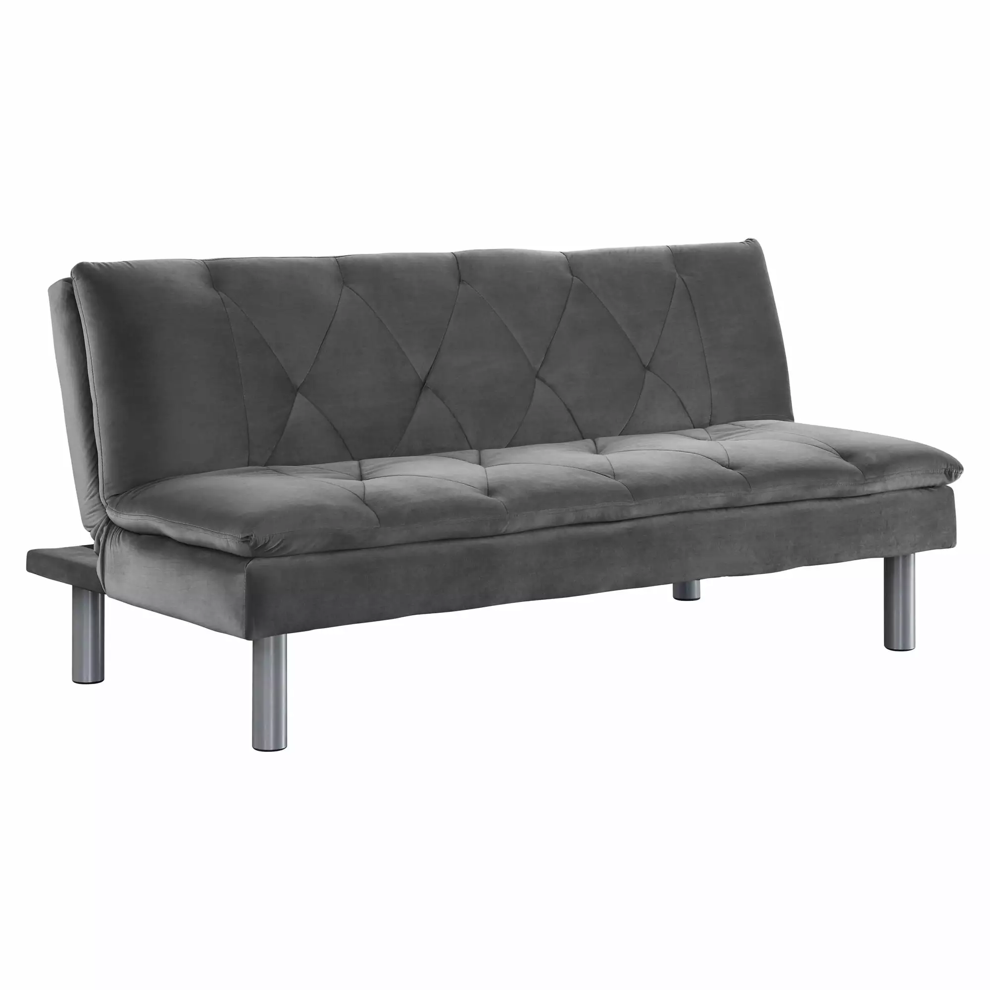 ACME Cilliers Adjustable Sofa Gray and Chrome - Modern Reclining Sofa Chrome Accents Acme Furniture