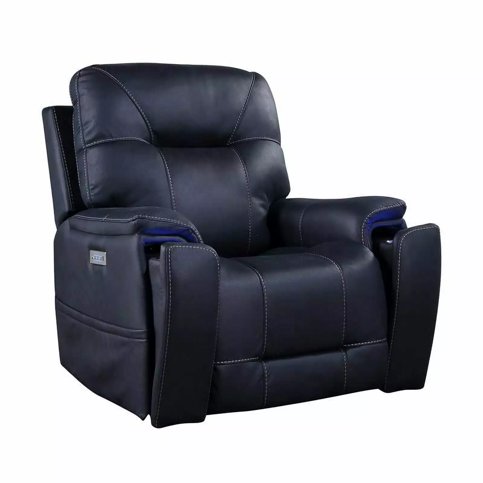 Pemberly Row Leather Recliner Sofa Power 3 Seater Recliner Couch Gray Bowery Hill