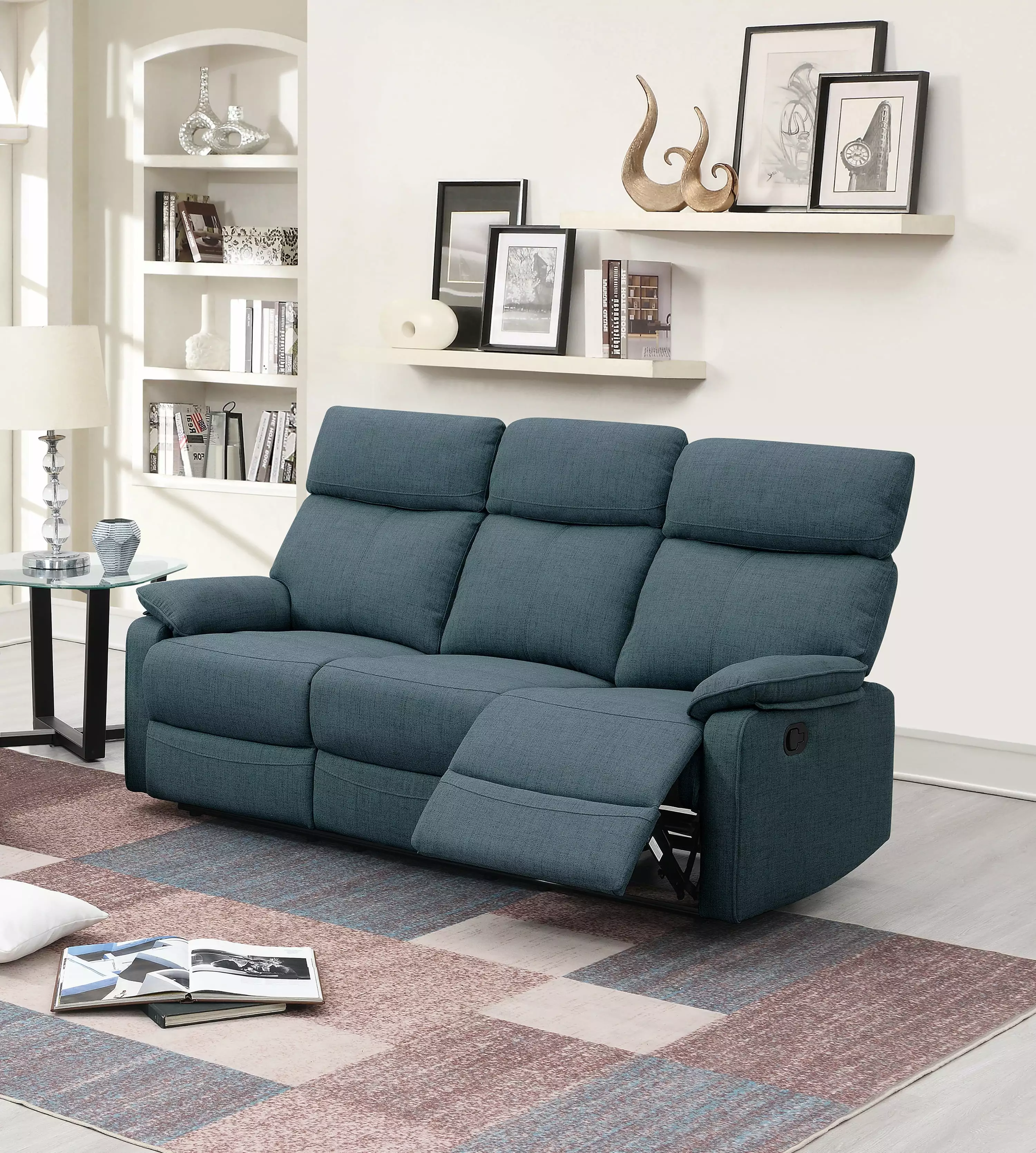 Poundex Manual Recliner 3 Seater Sofa