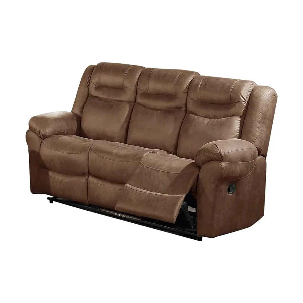 Betty 86 Inch Manual Reclining Sofa Pull Tab Footrest Brown royal hampton