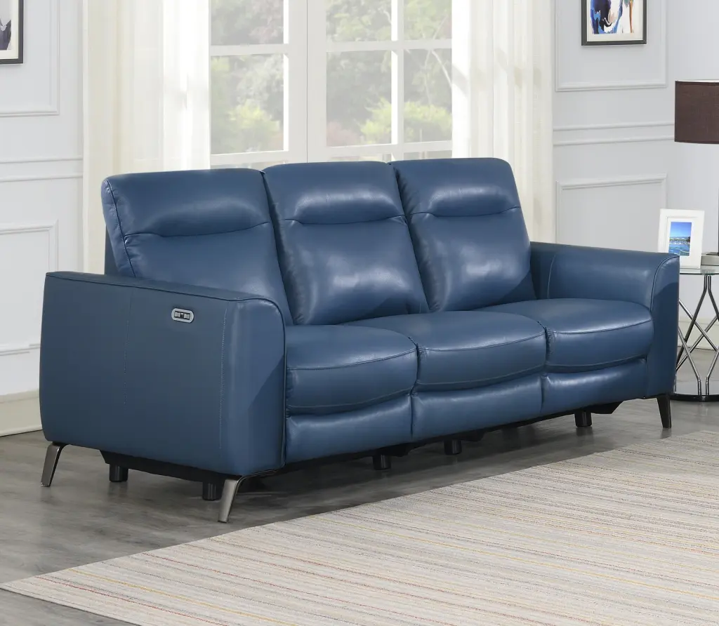 Leather Reclining Sofa Motion Furniture Dual Power Recliner steve silver furniture