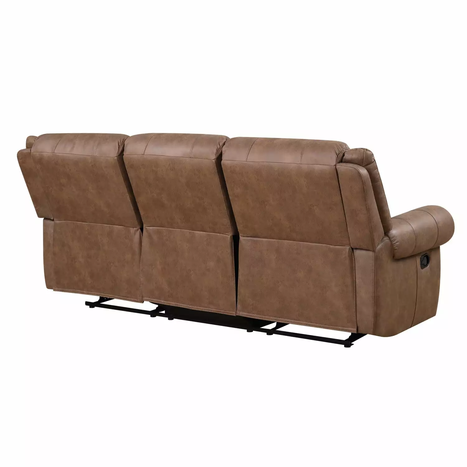 Wallace Bay Pruitt Weathered Brown 87 Reclining Sofa Dual Recliners and Nailhead Trim Wallace & Bay