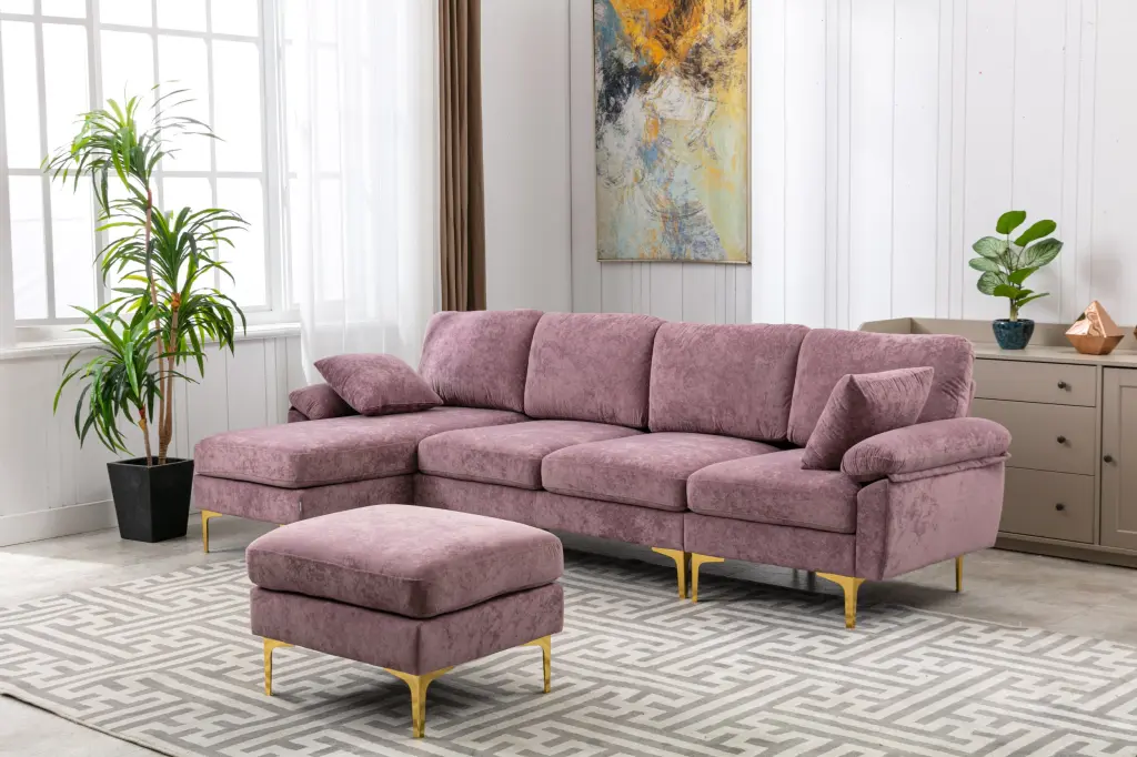 Coolmore U Influence Sectional Sofa Ottoman, Reversible Sofa Couch Living Room coolmore w-395