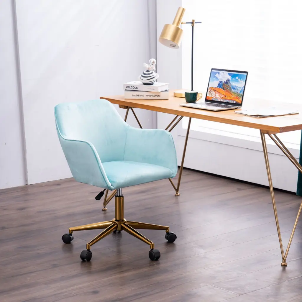 Modern Velvet Fabric Adjustable Height 360 Revolving Home Office Chair dg collection