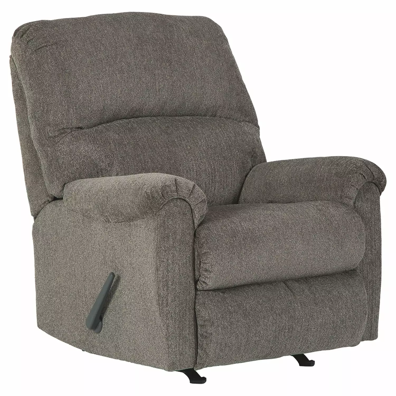 Benjara Fabric Upholstered Rocker Recliner Tufted Backrest Taupe Gray
