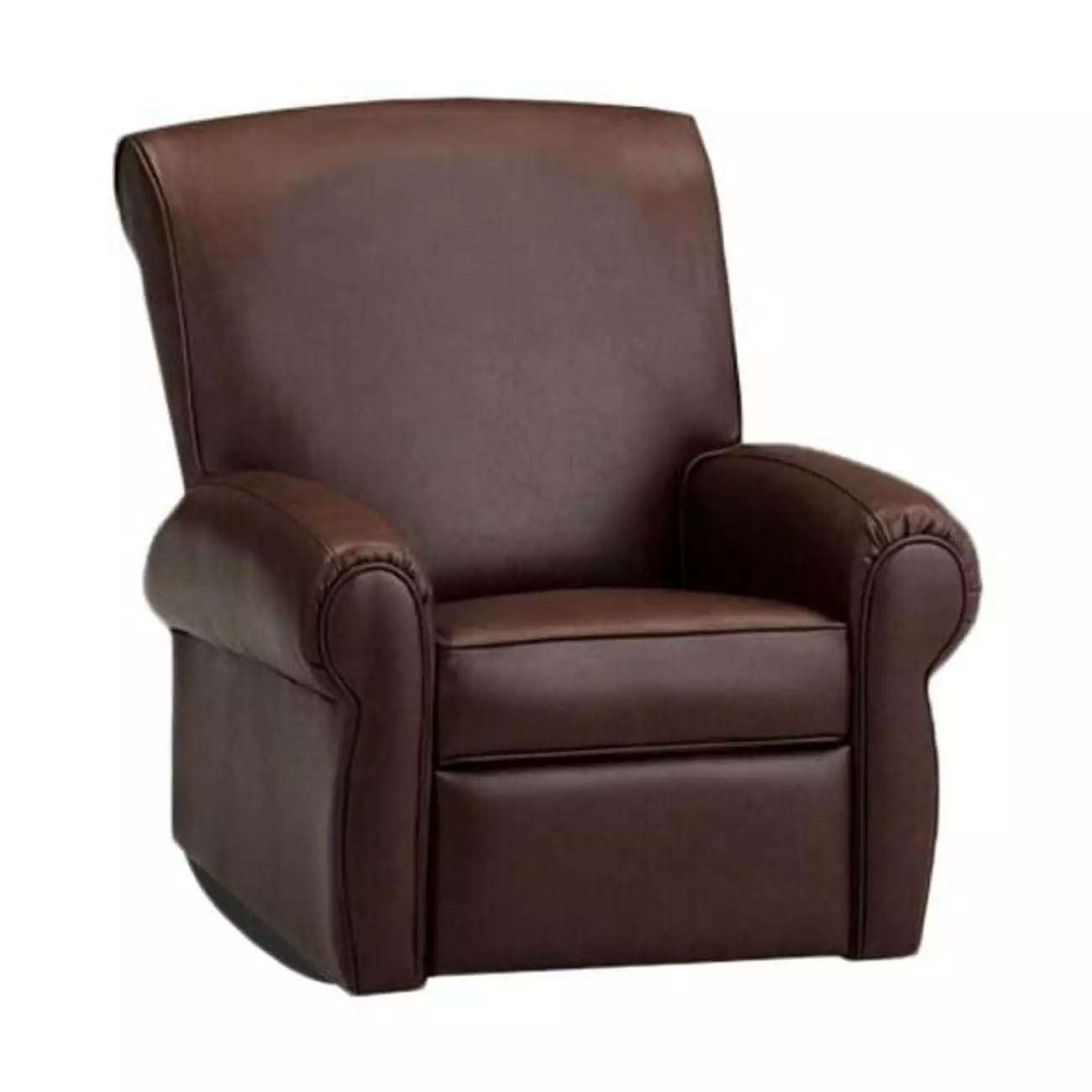 Big Kids Club Rocker Recliner Pecan Leather Comfortable Chair Living Room Designed to Furnish