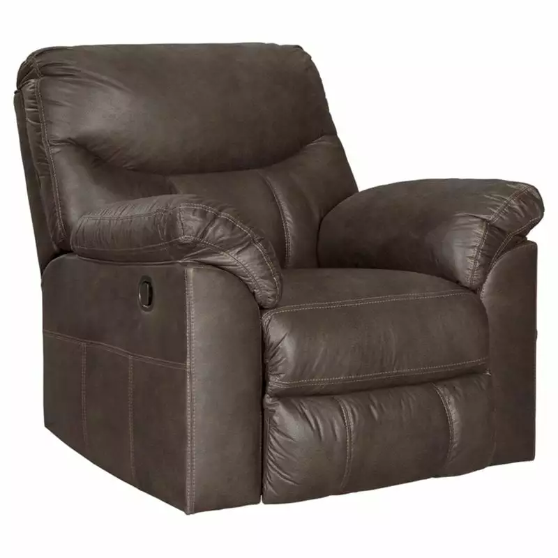 Pemberly Row Contemporary Polyester Upholstered Rocker Recliner Teak