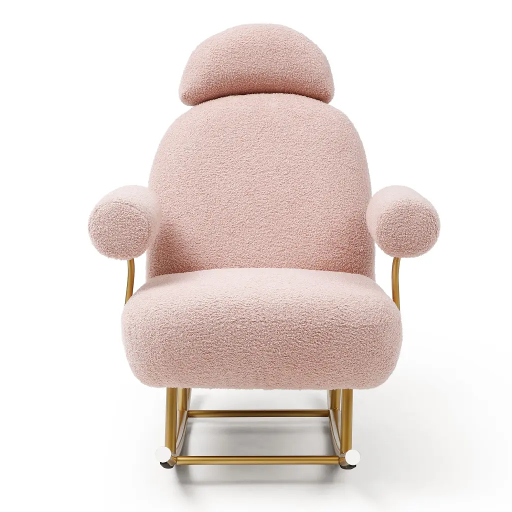 Modern Sherpa Fabric Nursery Rocking Chair Accent Upholstered Rocker G aijiafurniture