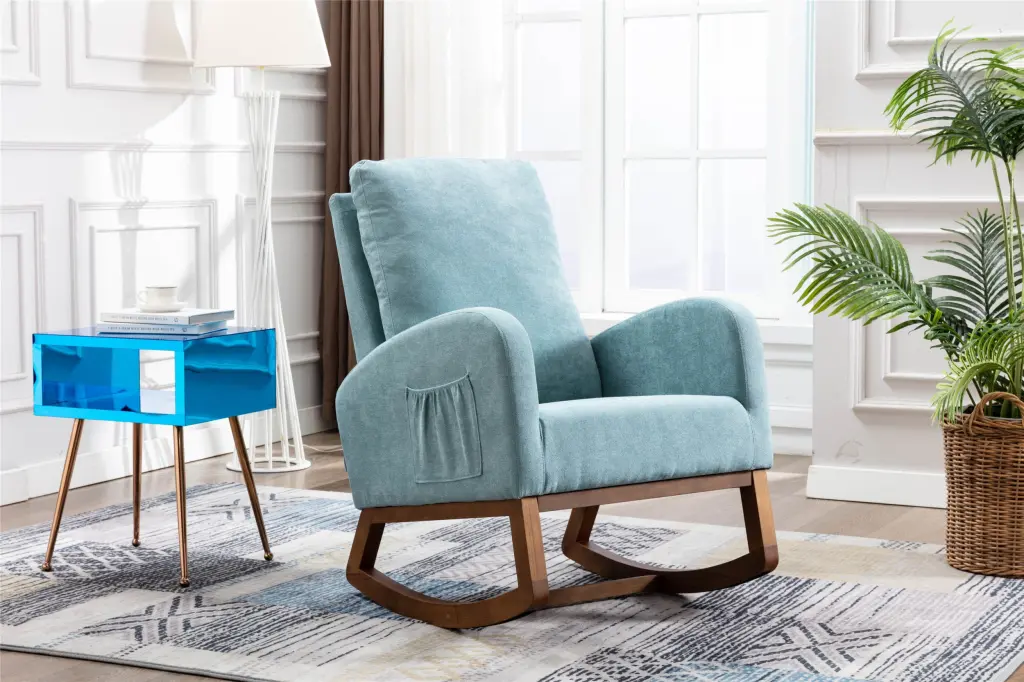 Coolmore Rocking Chair Modern Glider Chair Recliner Armchair Wood coolmore w-395