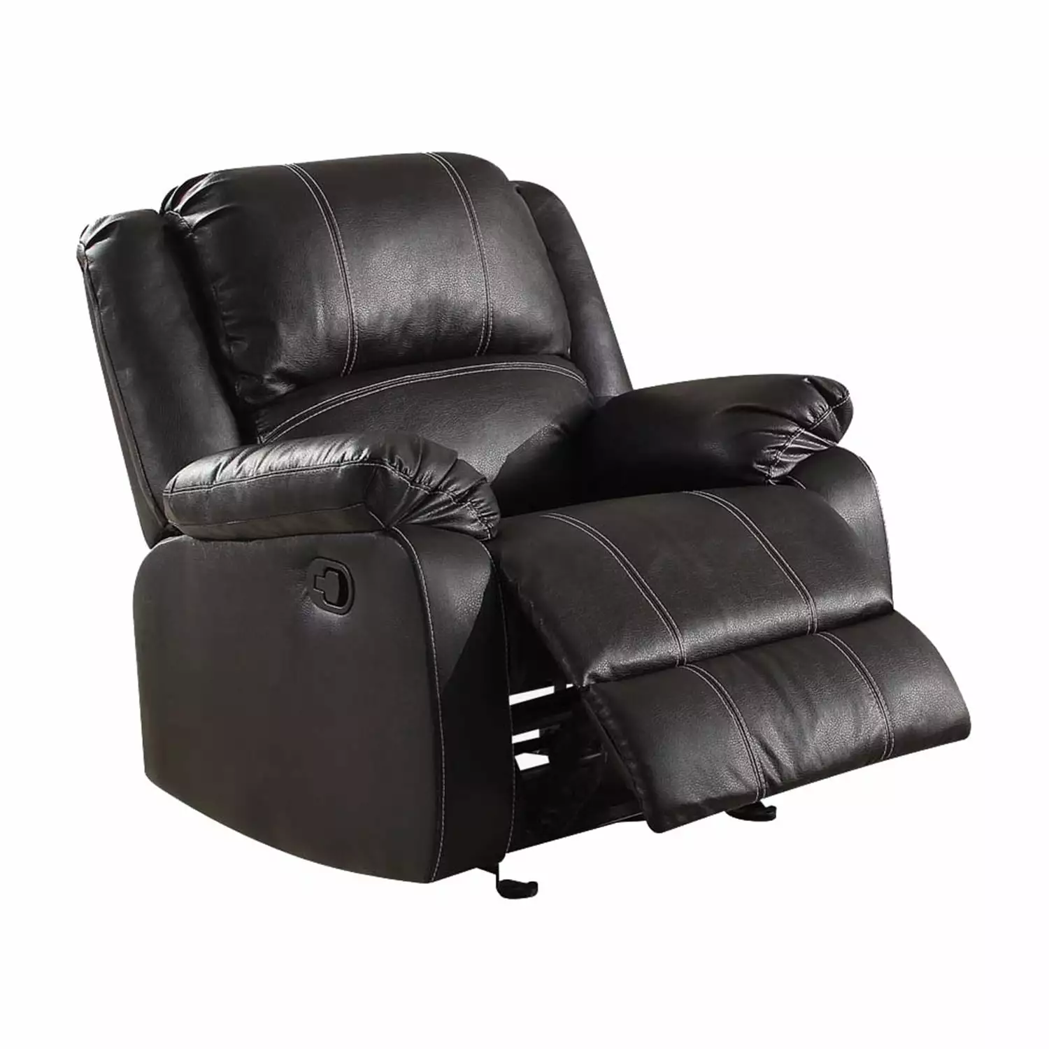 HomeStock Contemporary Chic Rocker Recliner Black Pu Modern Living Room