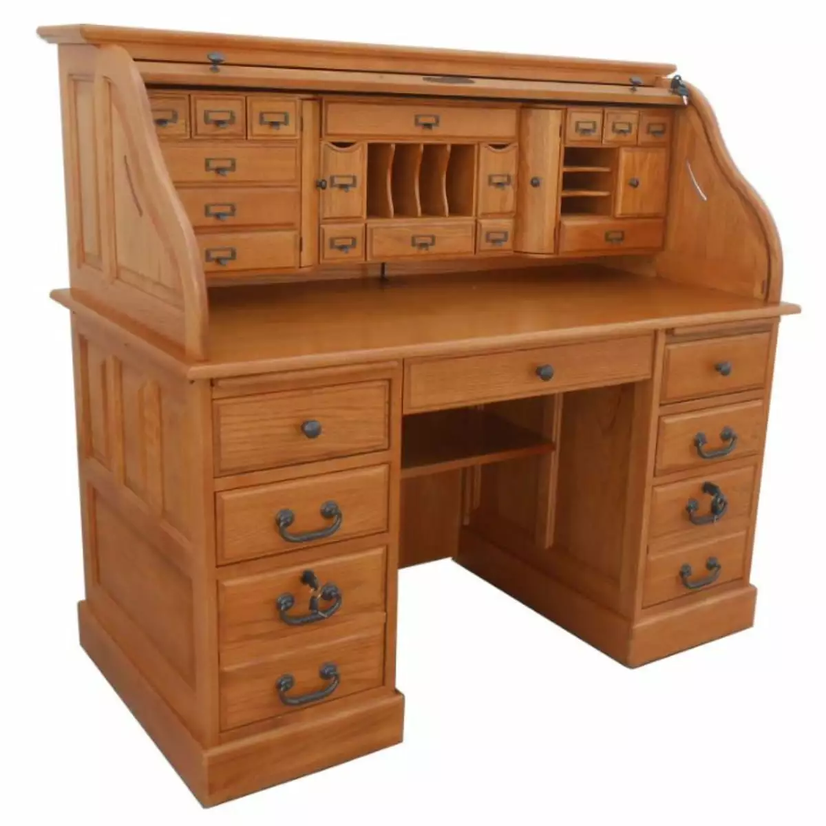 54 Deluxe Roll Top Desk USB Power Outlet Home Office Furniture Dash
