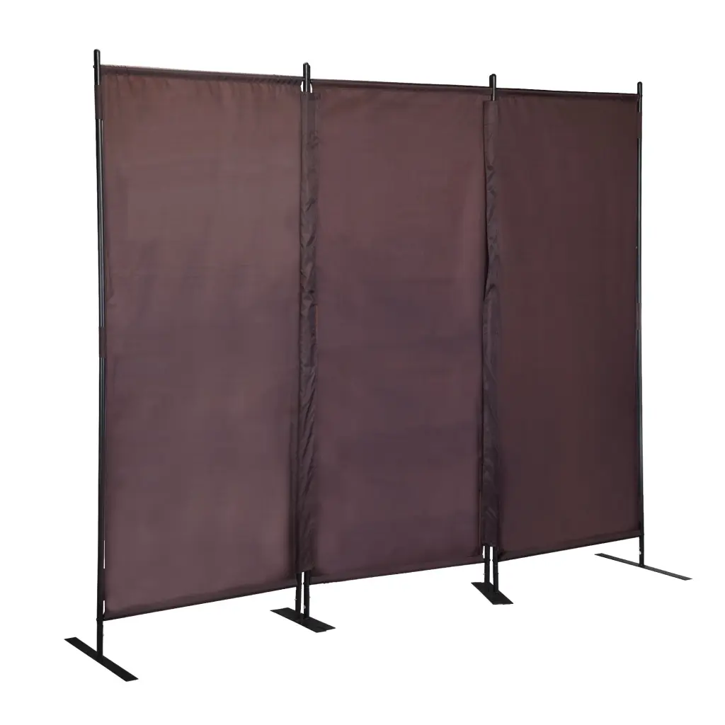 6 Ft Modern Room Divider 3 Panel Folding Privacy Screen Metal Stand w2181