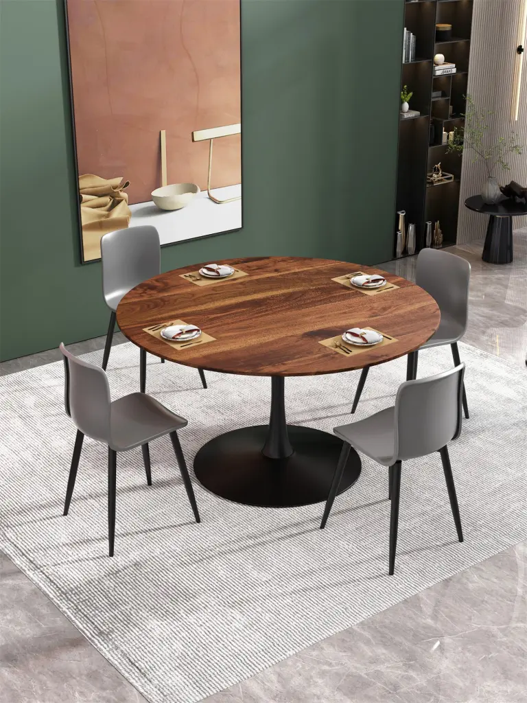 Tulip Dining Table 106Cm Round Nature Wood 1Pc Per Ctn Natural d-n furniture