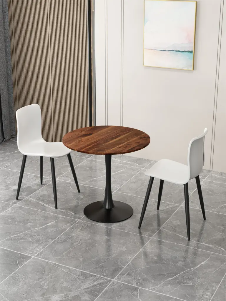 80Cm Round Tulip Dining Table Nature Wood 1Pc Per Ctn d-n furniture