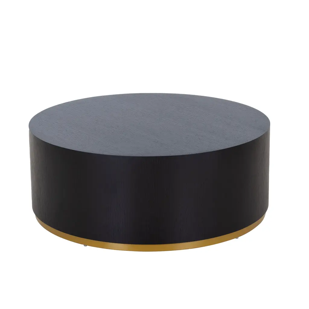 Round Coffee Table Side Table Living Room Fully Assembled Black justone interior