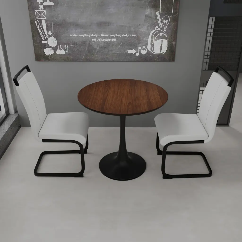 Walnut Circular Dining Table 31.5 Inch Tulip Dining Table Kitchen nuoli furniture