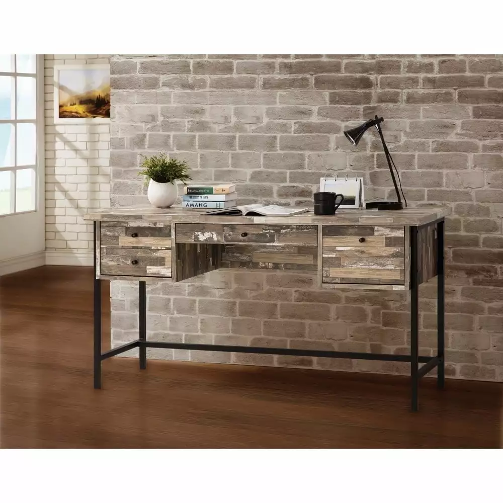 Coaster Company Writing Desk Salvaged Cabin and Black Finish