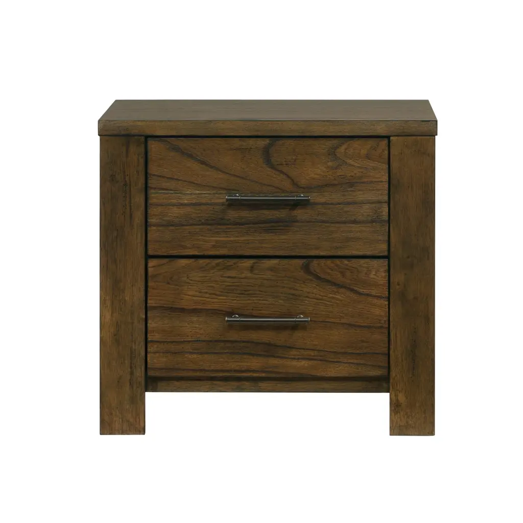 Oak Finish Nightstand 2 Drawers Rustic Aesthetic Bedroom Furniture kanepe