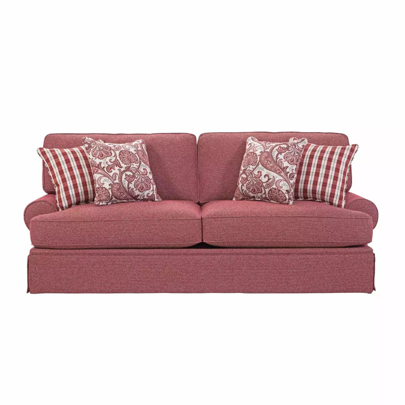 Furniture Classics Rustic Red Series Sofa Four Accent Pillows Living Room Seating American Furniture Classics